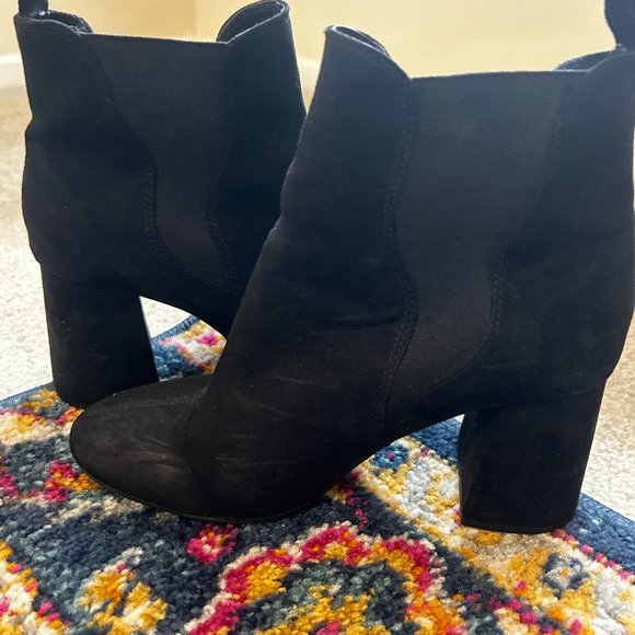 H&M Black Chunky Heel Suede Black Boots - Picture 6 of 6